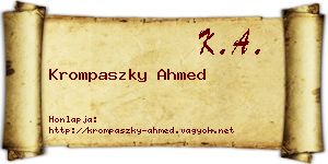 Krompaszky Ahmed névjegykártya
